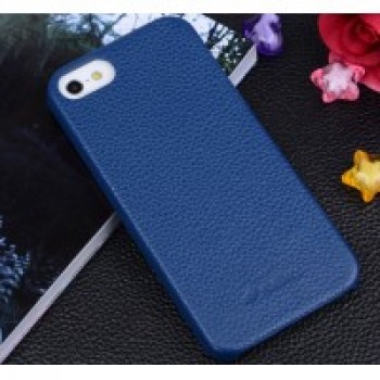 Кожаный чехол накладка Back Cover для Apple Iphone 5/5s/SE Синий