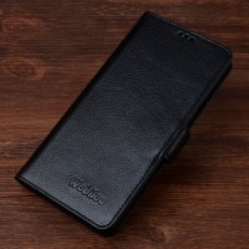 Кожаный чехол портмоне (нат. кожа) для Samsung Galaxy S7 Edge Черный