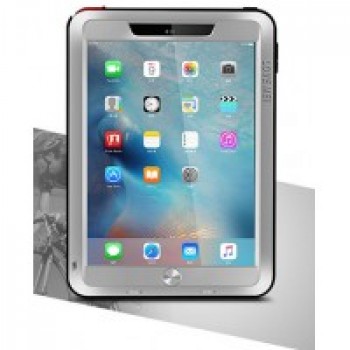 Эксклюзивный многомодульный ультрапротекторный пылевлагозащищенный ударостойкий чехол алюминиевый сплав/силиконовый полимер с закаленным защитным стеклом для планшета Ipad Pro 9.7 Серый