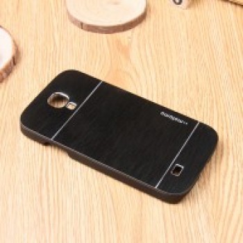 Пластиковый непрозрачный матовый чехол с текстурным покрытием Металл для Samsung Galaxy S4 Mini Черный
