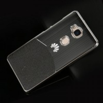 Пластиковый непрозрачный матовый чехол текстура Металл для Huawei Honor 5X Черный