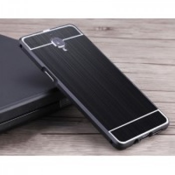 Двухкомпонентный чехол c металлическим бампером с поликарбонатной накладкой и текстурным покрытием Металл для OnePlus 3 Черный