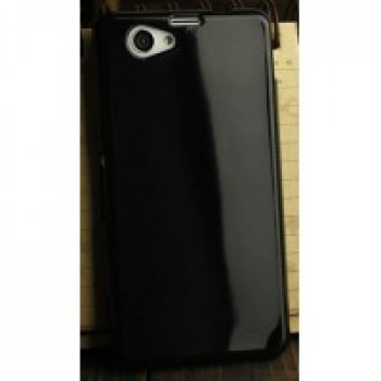 Силиконовый глянцевый непрозрачный чехол для Sony Xperia Z1 Compact Черный