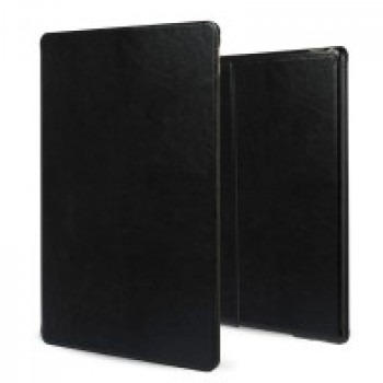 Кожаный винтажный чехол книжка подставка на непрозрачной силиконовой основе для Ipad Pro Черный