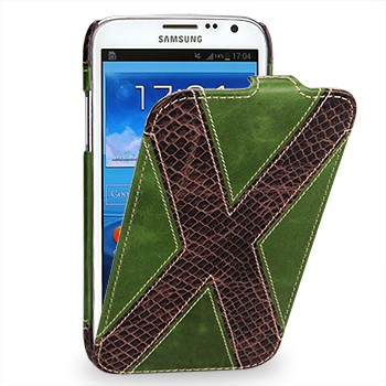 Чехол элитный кожаный (2 вида кожи) для Samsung Galaxy Note 2