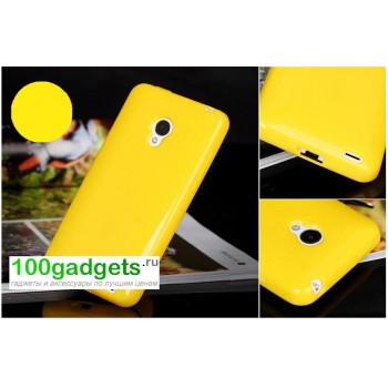 Силиконовый матовый непрозрачный чехол для Meizu MX2 Желтый