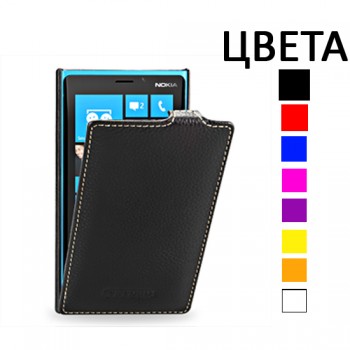 Чехол для Nokia Lumia 920 кожаный (нат. кожа) книжка вертикальная