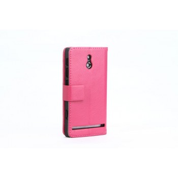 Чехол кожаный книжка горизонтальная для Sony Xperia P Розовый