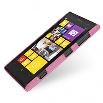 Кожаный чехол-накладка Back Cover (нат. кожа) для Nokia Lumia 1020 розовая