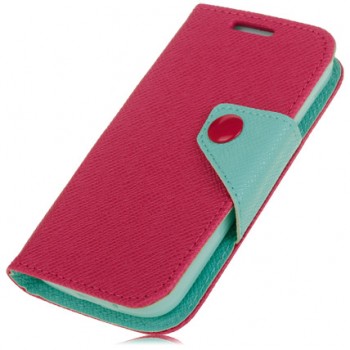 Чехол портмоне подставка с заклепкой для Samsung Galaxy Ace 3 Красный