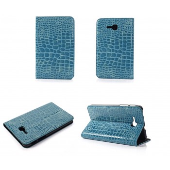 Чехол подставка серия Croco Pattern для Samsung Galaxy Tab 3 Lite 7.0 Голубой