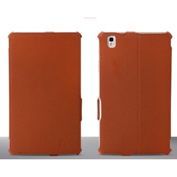 Кожаный текстурный чехол подставка для Samsung Galaxy Tab Pro 8.4 Коричневый