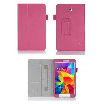 Чехол подставка с внутренними карманами и держателем кисти серия Full Cover для Samsung Galaxy Tab 4 8.0 Розовый