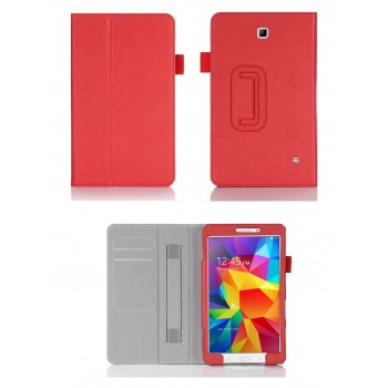 Чехол подставка с внутренними карманами и держателем кисти серия Full Cover для Samsung Galaxy Tab 4 8.0 Красный