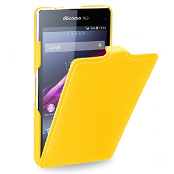 Кожаный чехол вертикальная книжка (нат. кожа) для Sony Xperia Z1 Compact