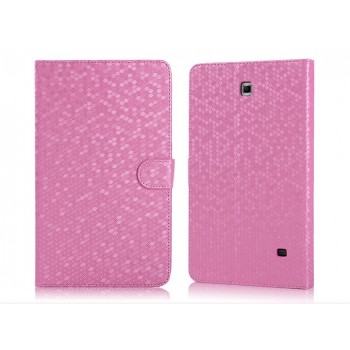 Чехол портмоне подставка текстурный серия Honeycomb для Samsung Galaxy Tab 4 8.0 Розовый