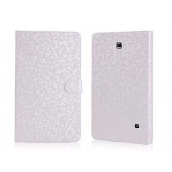 Чехол портмоне подставка текстурный серия Honeycomb для Samsung Galaxy Tab 4 8.0 Белый
