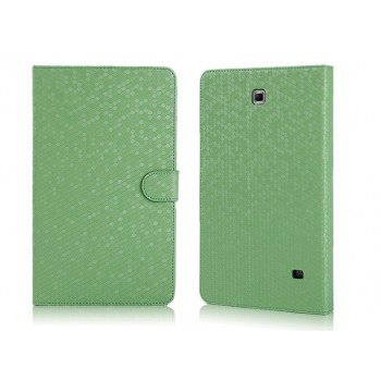 Чехол портмоне подставка текстурный серия Honeycomb для Samsung Galaxy Tab 4 8.0 Зеленый