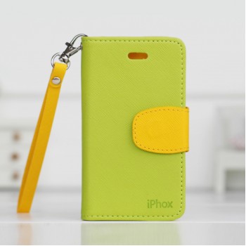 Чехол портмоне подставка для Iphone 5c Зеленый