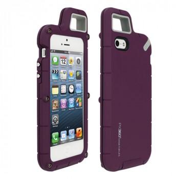 Экстремальный резиновый премиум чехол серия Mountain для Iphone 5/5s/SE Фиолетовый