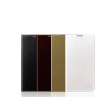 Кожаный чехол флип подставка (нат. кожа) с встраиваемой крышкой для Samsung Galaxy Note 3