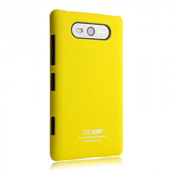 Матовый пластиковый чехол-накладка для Nokia Lumia 820 Желтый