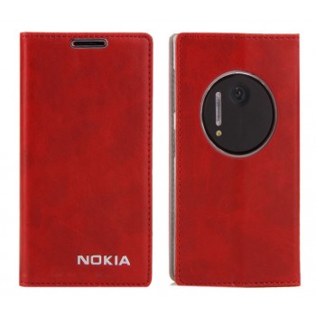 Чехол кожаный флип-подставка для Nokia Lumia 1020 Красный