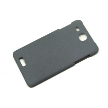 Пластиковый матовый чехол для Alcatel One Touch Idol Ultra Серый