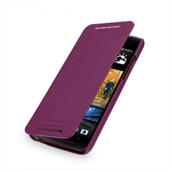 Кожаный чехол книжка горизонтальная (нат. кожа) для HTC Butterfly S Фиолетовый