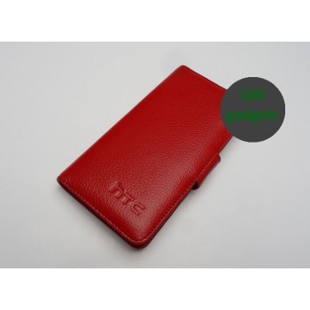 Кожаный чехол портмоне (нат. кожа) для HTC Butterfly S Красный
