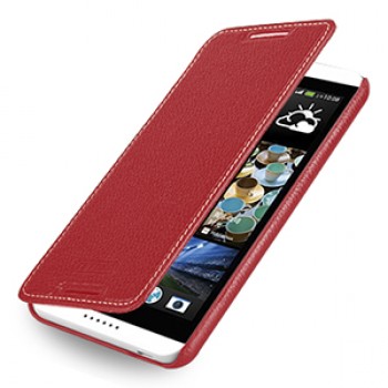 Кожаный чехол книжка горизонтальная (нат. кожа) для HTC Desire 816 красная