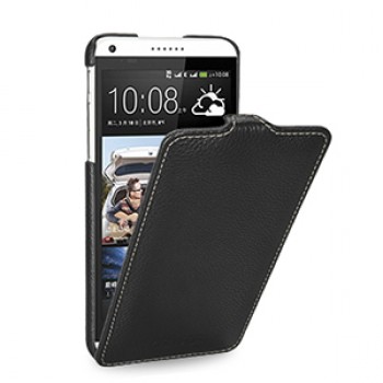 Кожаный чехол книжка вертикальная (нат. кожа) для HTC Desire 816 черная