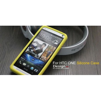 Силиконовый премиум софт-тач чехол для HTC One 2 Желтый