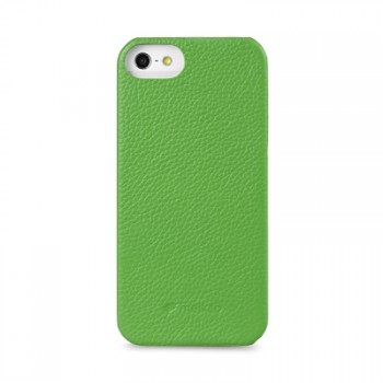 Кожаный чехол накладка Back Cover (нат. кожа) для Iphone 5c зеленая