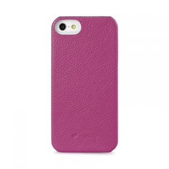 Кожаный чехол накладка Back Cover (нат. кожа) для Iphone 5c фиолетовая