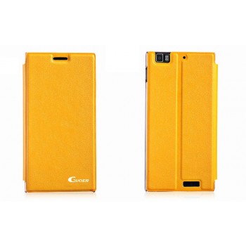 Чехол флип подставка клеевой серия Suction Power для Lenovo IdeaPhone K900 Желтый