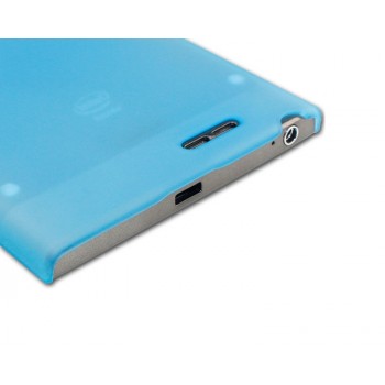 Пластиковый полупрозрачный чехол для Lenovo IdeaPhone K900 Голубой