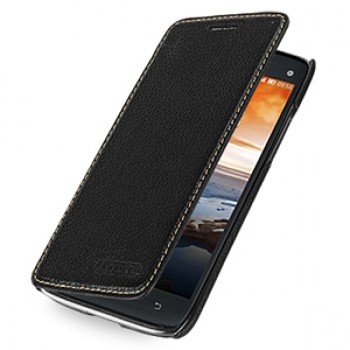 Кожаный чехол книжка горизонтальная (нат. кожа) для Lenovo Vibe X S960 черная