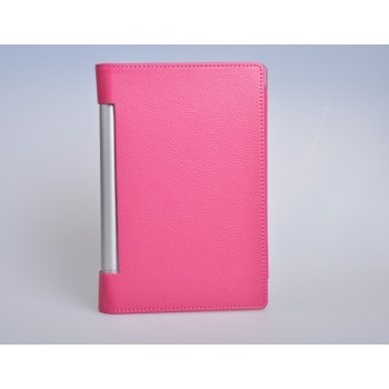 Чехол подставка с рамочной защитой экрана текстура Кожа для Lenovo Yoga Tablet 10 Розовый