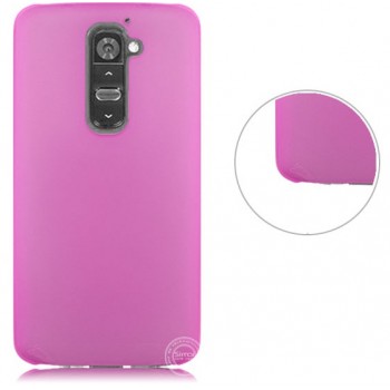 Пластиковый полупрозрачный чехол для LG Optimus G2 Розовый