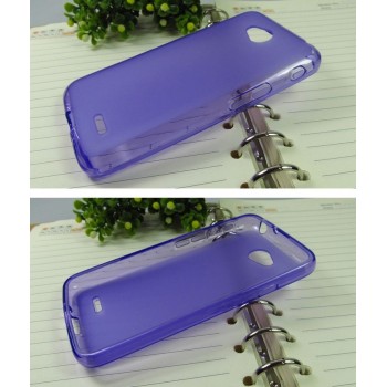 Силиконовый матовый полупрозрачный чехол для LG L70 Фиолетовый