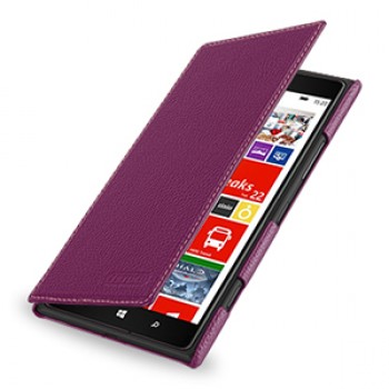 Кожаный чехол книжка горизонтальная (нат. кожа) для Nokia Lumia 1520 фиолетовая