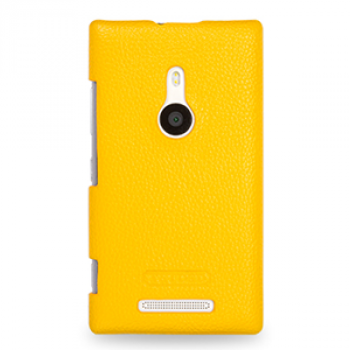 Кожаный чехол-накладка Back Cover (нат. кожа) для Nokia Lumia 925 Желтый