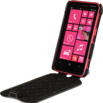 Кожаный чехол книжка вертикальная для Nokia Lumia 620