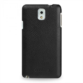Кожаный чехол накладка Back Cover (нат. кожа) для Galaxy Note 3 Черный
