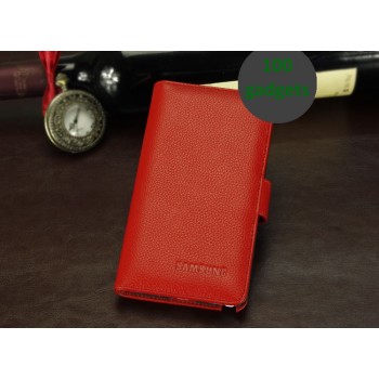 Кожаный чехол портмоне (нат. кожа) для Galaxy Note 3 Красный