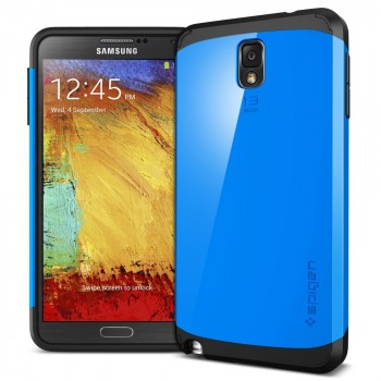 Силиконовый премиум чехол с поликарбонатной крышкой для Samsung Galaxy Note 3 Голубой