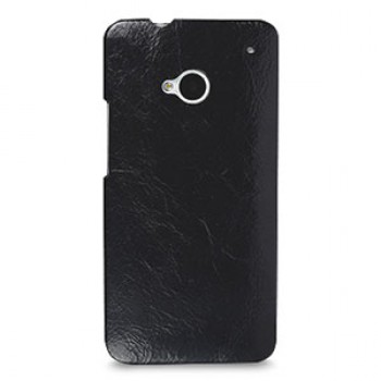Кожаный эксклюзивный чехол ручной работы Back Cover (цельная телячья кожа) черный для HTC One M7 Dual SIM