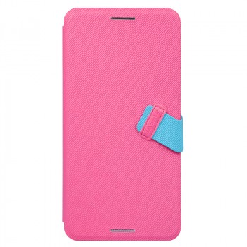 Чехол флип подставка текстурный для HTC One Max Розовый