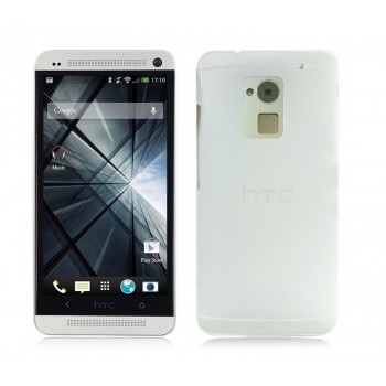 Пластиковый полупрозрачный чехол для HTC One Max Белый